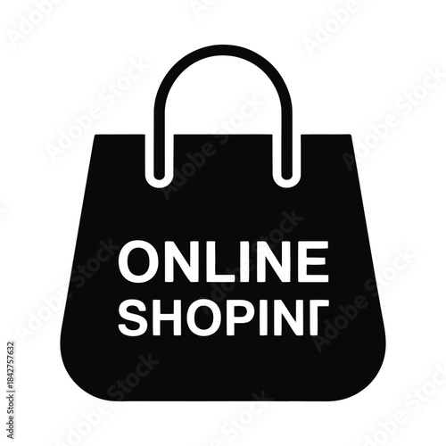 Online shopping bag icon