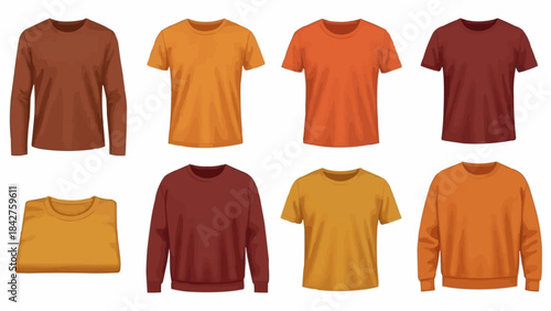 Collection of Autumn Colored T-shirts and Sweaters.