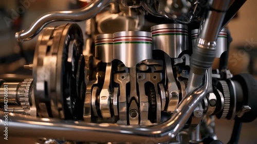 Old metal car engine close up auto industry equipment manufacturing