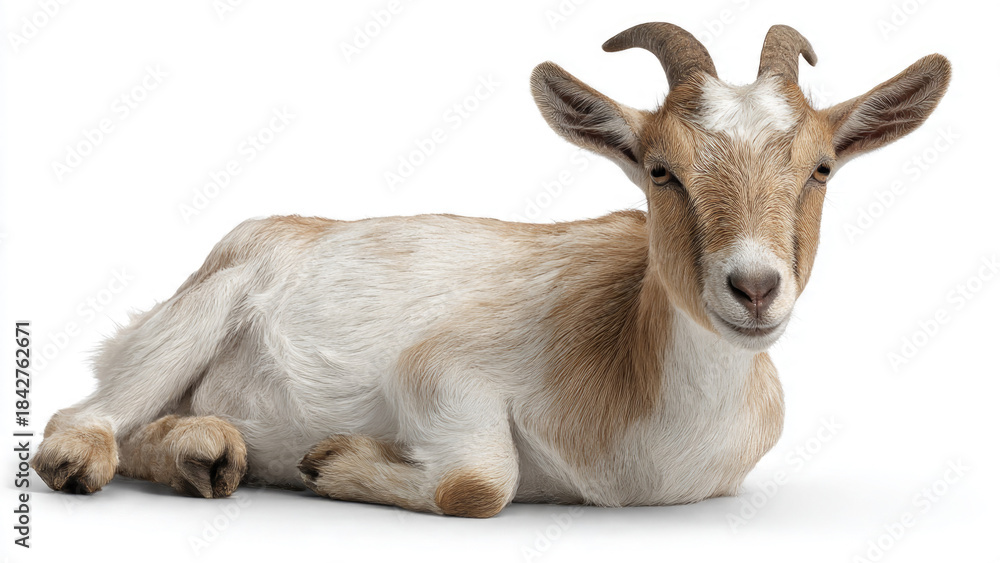 Obraz premium Cute Goat Resting, Isolated