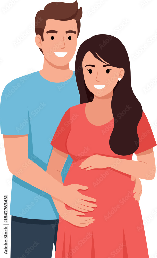 Fototapeta premium pregnant woman with partner loving care pregnant.