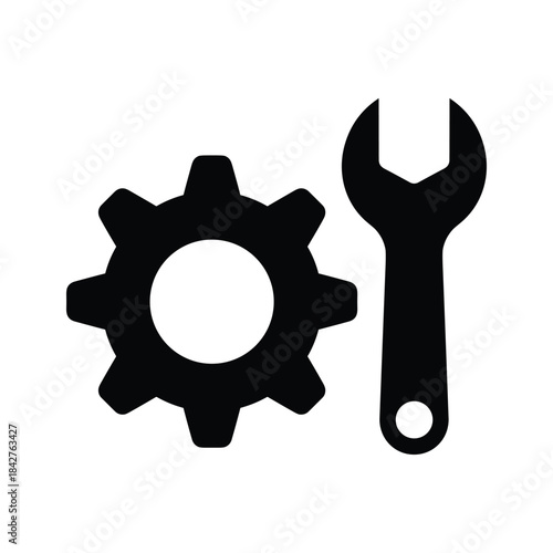 Gear and wrench icon representing maintenance and repair