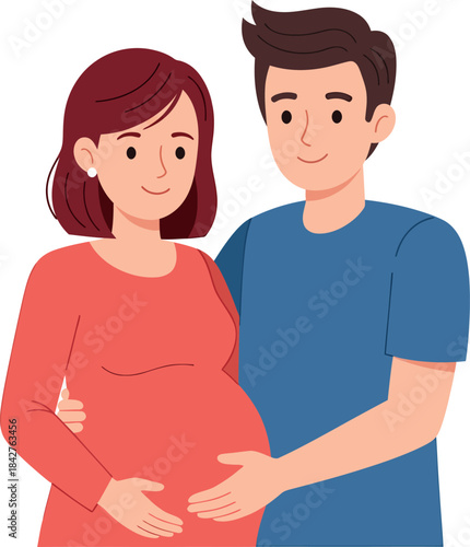 Happy Expectant Couple Expecting Baby pregnant.