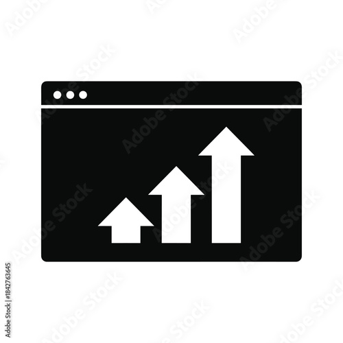 Increasing trend indicated by arrows on a browser window