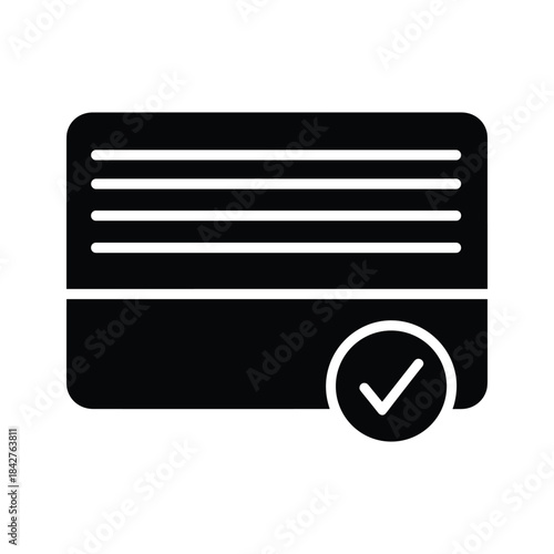 Credit card with check mark icon