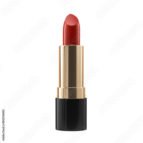 Bright Red Lipstick Displayed on a Clean White Background With a Simple Design
