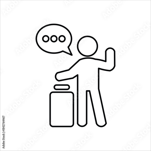 taking oath icons. simple line vector illustration