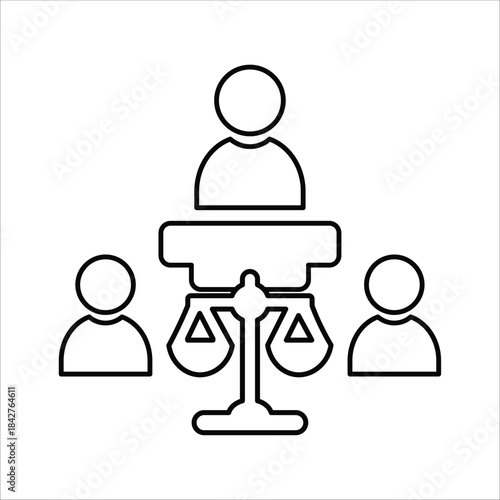 judgment icons. simple line vector illustration