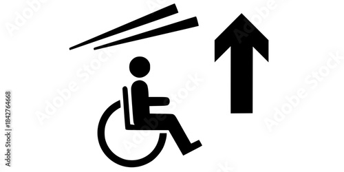 Wheelchair Accessibility Wayfinding Icon Silhouette