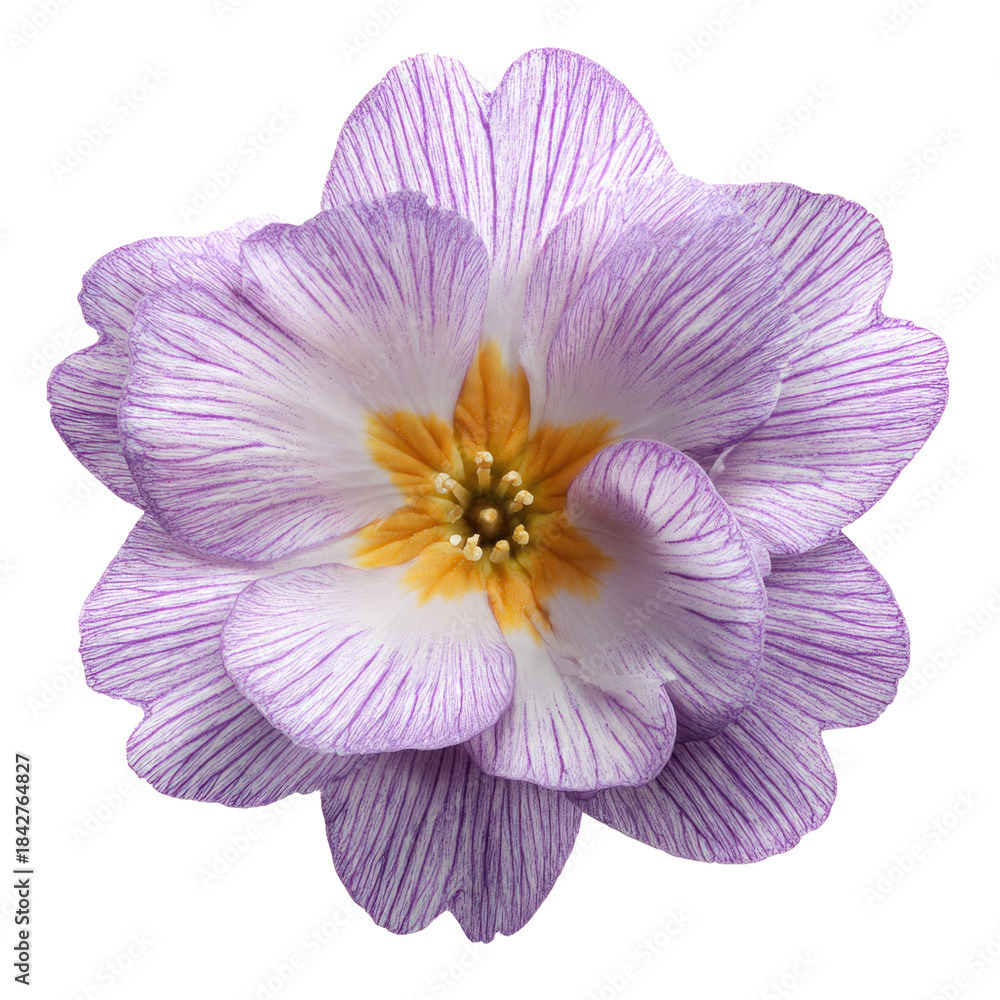 Obraz premium Stripped Primrose Flower Isolated