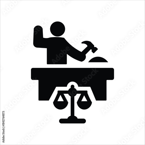 judge icons. simple solid vector illustration