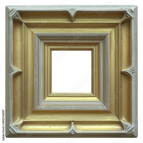 Decorative Square Frame With Intricate Design and Empty Center for Displaying...