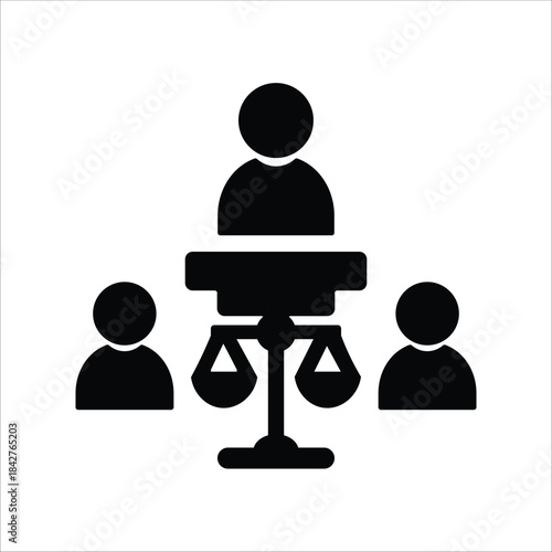 judgment icons. simple solid vector illustration