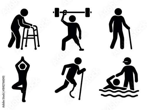 Inclusive fitness pictograms: adaptive sports and mobility support