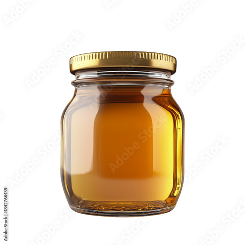 Honey Jar With Wooden Dipper and Paper Cover on Top