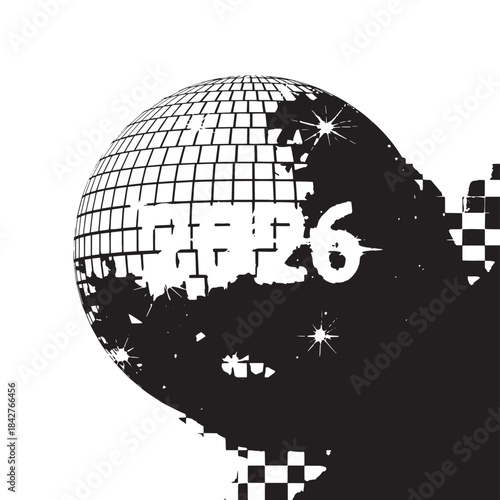 Abstract Pixelated Globe with Grid Pattern and Digital Art Elements.