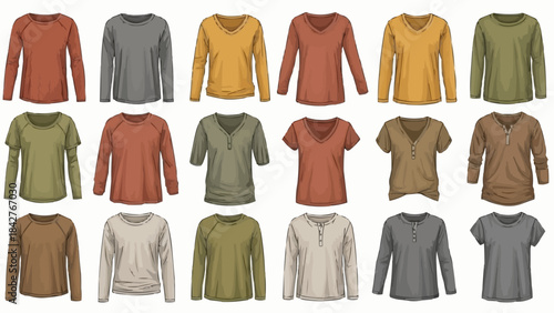 Collection of Long and Short Sleeve Casual Shirts for Men and Women.