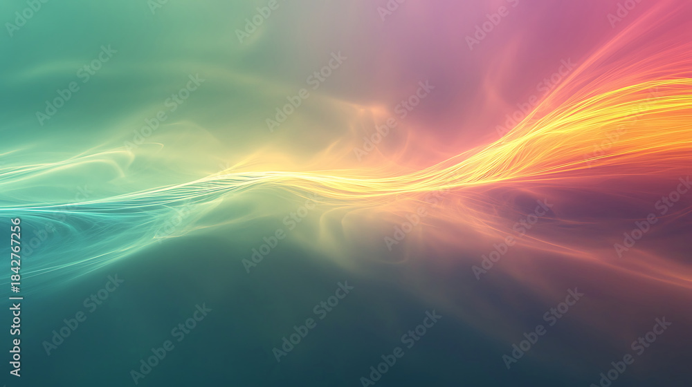 Obraz premium Radiant prism lines bending gently across an ethereal glowing atmosphere