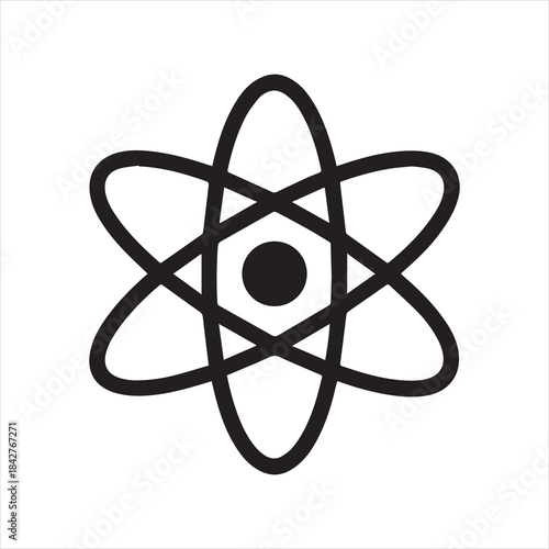 atom science icon silhouette vector illustration