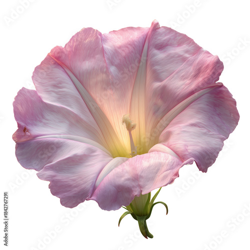 Delicate Pink Flower Blooms in Bright Light Displaying Its Soft Petals and Un...
