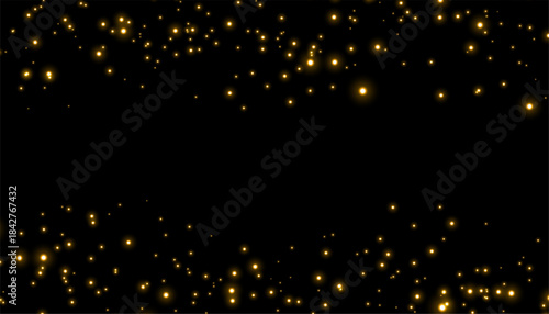 fashionable golden sparkle particle background with text space