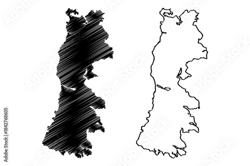Chiloe island ( Republic of Chile, South and Latin America) map vector illustration, scribble sketch Greater Island of Chiloe map