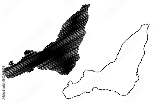 Montreal island (Canada, Quebec Province, North America, Hochelaga Archipelago) map vector illustration, scribble sketch Montreal map