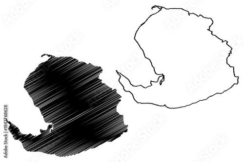 Isla de la Juventud island (Republic of Cuba, Central America) map vector illustration, scribble sketch Isle of Pines map