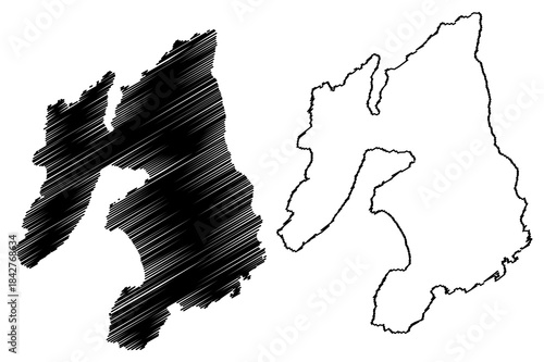 Islay island (United Kingdom of Great Britain and Northern Ireland, Scotland) map vector illustration, scribble sketch Isle of Islay map