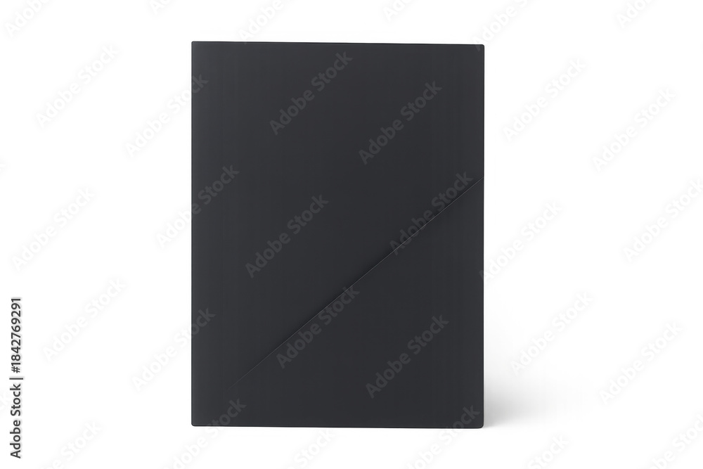 Fototapeta premium Black presentation folder mock-up template, a blank stationery item for corporate branding use, for holding documents. Transparent background