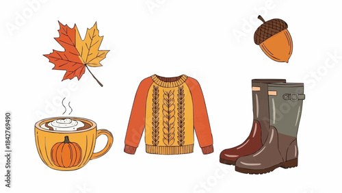 Cozy Autumn Collection of Seasonal Items for Fall.