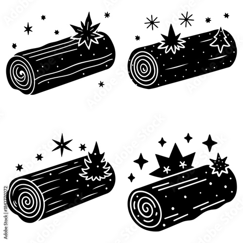 Burning Logs with Spark Effects on White Background firewood sparks