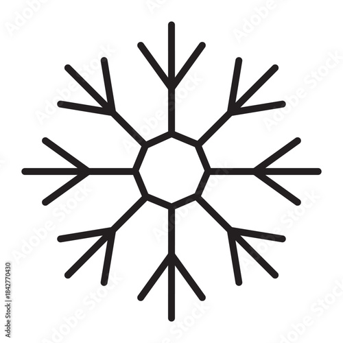 Line snowflake icon Christmas vector illustration