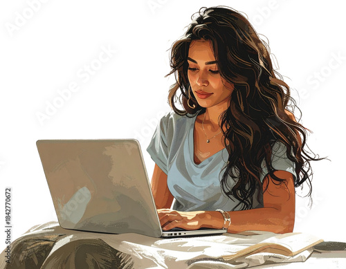 young woman with laptop