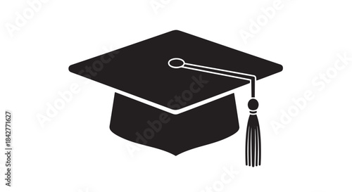 Icon of a graduation cap representing education, learning, and achievement in a simple vector design.