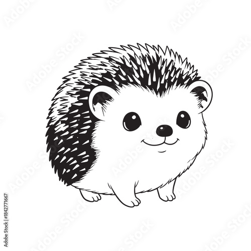 Adorable hand-drawn hedgehog illustration featuring a cute small animal.