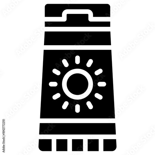 sunblock icon isolated on white background. vector illustration icon for travel and vacation