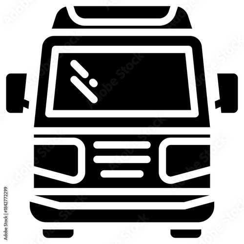 camper van icon isolated on white background. vector illustration icon for travel and vacation