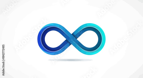 Blue infinity symbol with gradient effect on white background