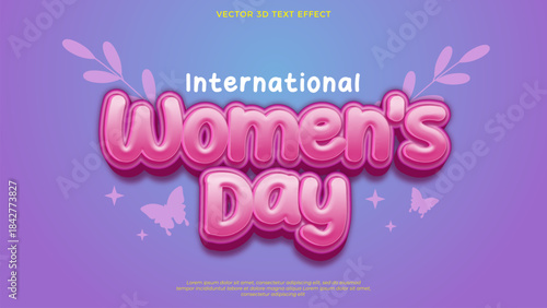 Women's day vector text effect