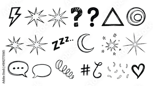 Hand Drawn Doodle Icons and Symbols Collection sketch
