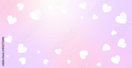 White Paper Heart Pattern Background with Copy Space. Decorative. Valentine's Day Wallpaper. Wedding Backdrop. Vector Illustration