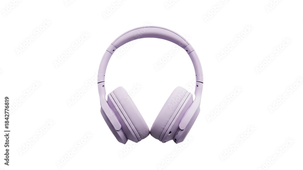 Fototapeta premium Light Purple Over Ear Headphones isolated on a transparent background