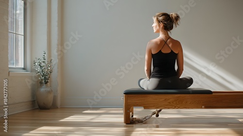Minimalist Pilates Practice in a Bright Clean Studio