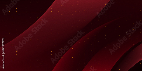 Abstract background luxury dark red silky fabric. Realistic textile with folds and drapes. Silk texture satin velvet material or luxurious background. Decoration element for design.Vector illustration