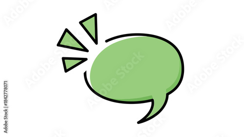 Light Green Speech Bubble with Burst Effect - Clean Vector Illustration