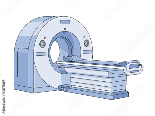 CT Scan Machine Illustration Medical Imaging Technology for Diagnosis