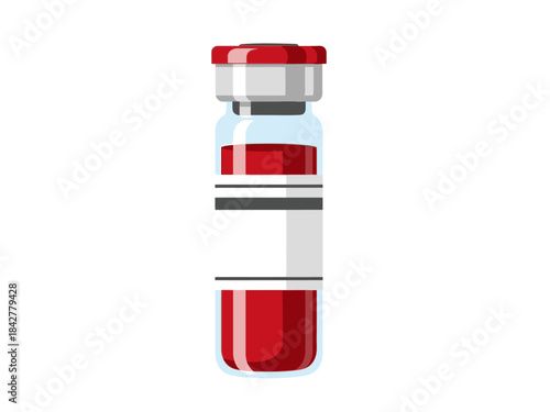 Blood Sample Vial Medical Test Tube with Red Liquid