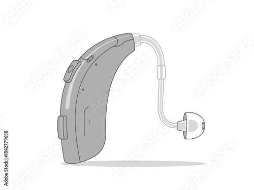 Modern Hearing Aid Illustration Enhanced Audio Technology