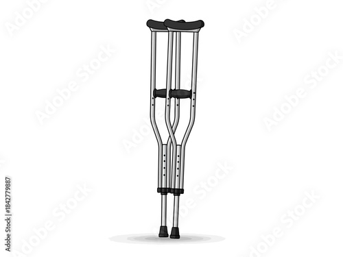 Pair of Adjustable Crutches for Mobility Assistance and Recovery